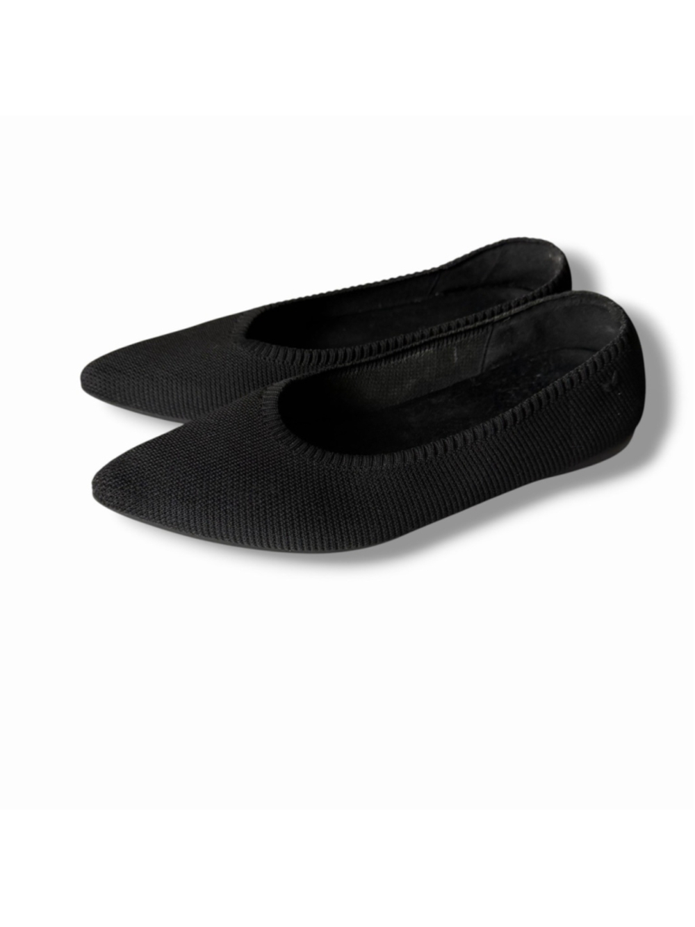 Vivaia Shoes Womens 38 / 8 Black Knit Pointed Toe Ballet Flats Comfort